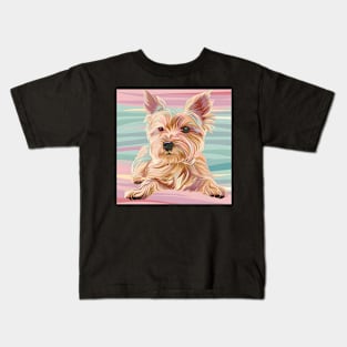 Norwich Terrier in 80's Kids T-Shirt